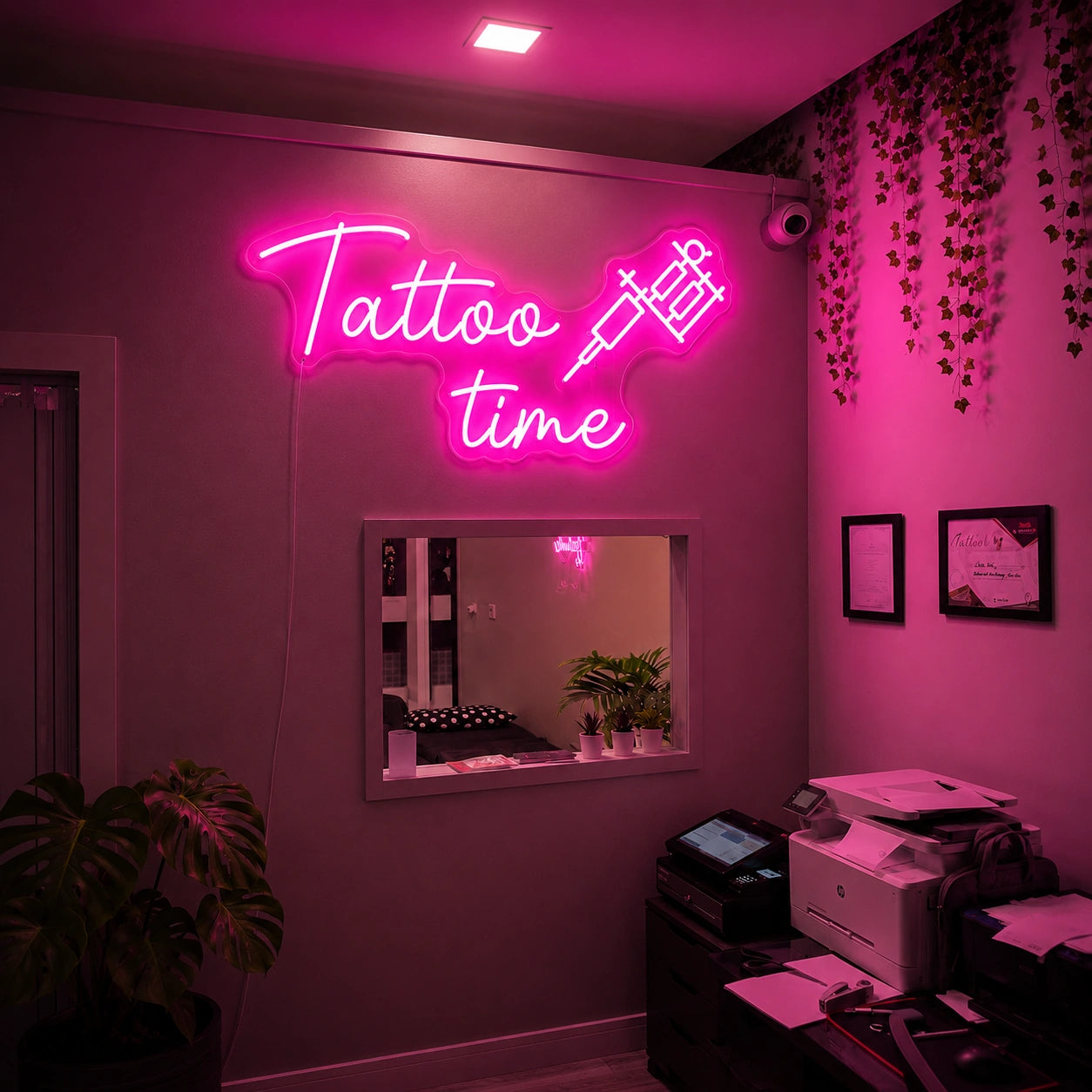 Tattoo Time LED Neon Sign - 04 Size Image