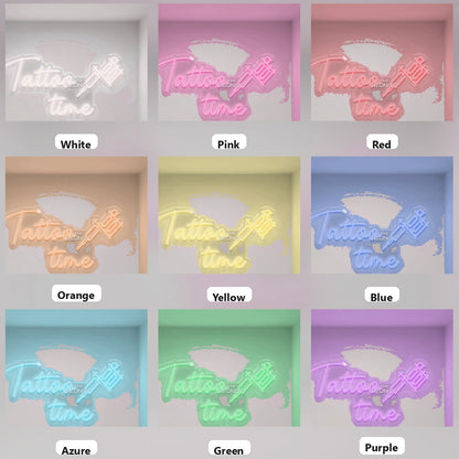 Tattoo Time Wall Decor LED Neon Sign - 05 Color Grid