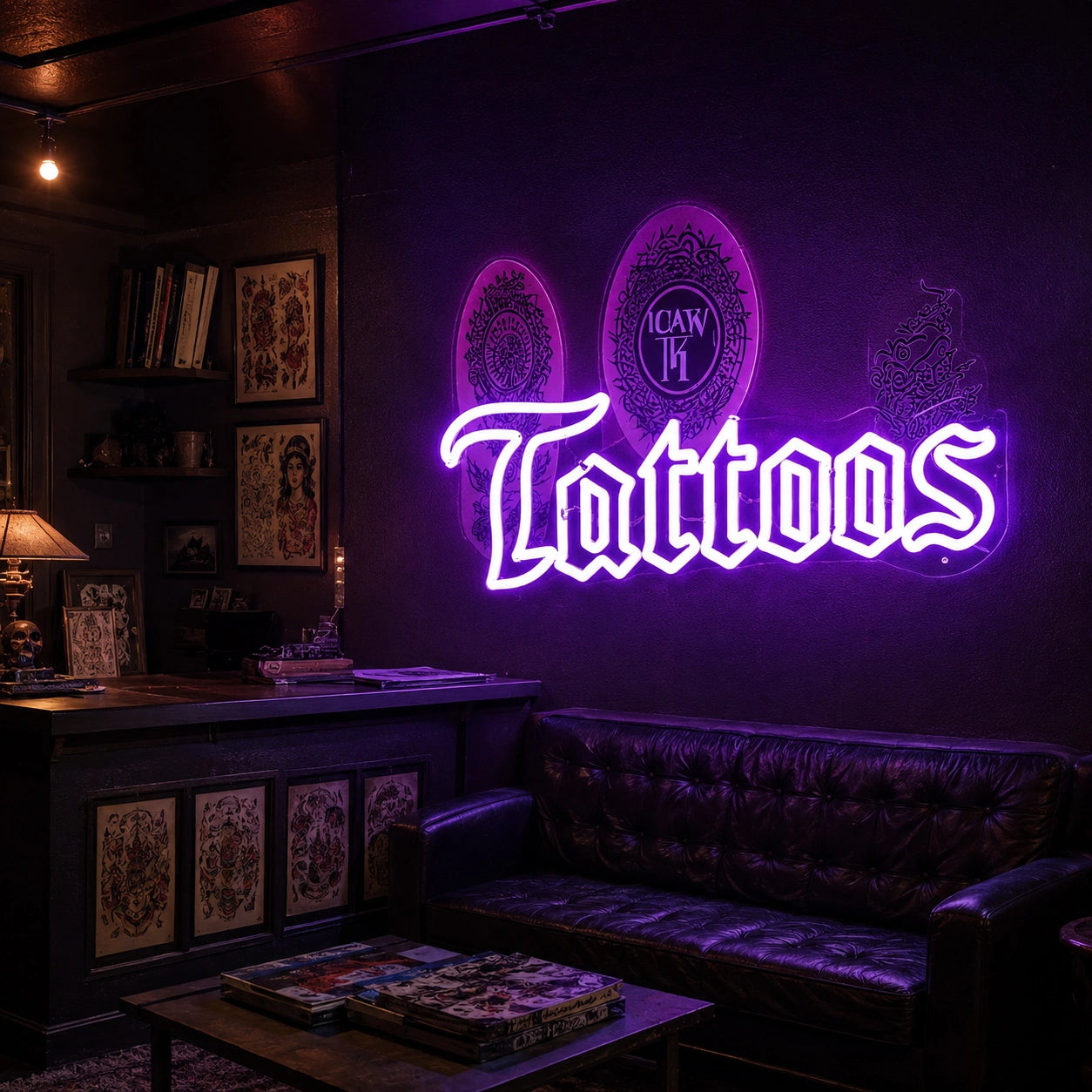 Tattoo Window LED Neon Sign - 03 Real Lifestyle Scene