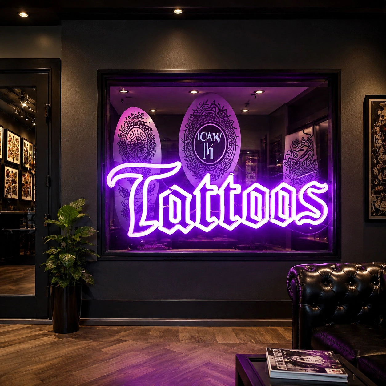 Tattoo Window LED Neon Sign - 04 Size Image