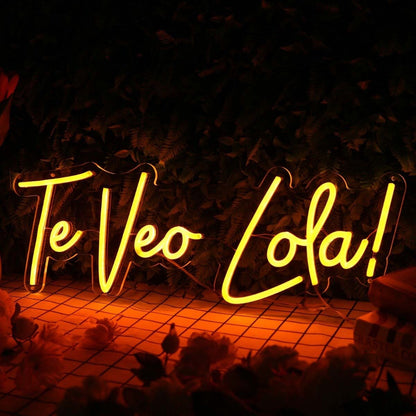 Te Veo Lola Orange Led Neon Sign - Shineneon
