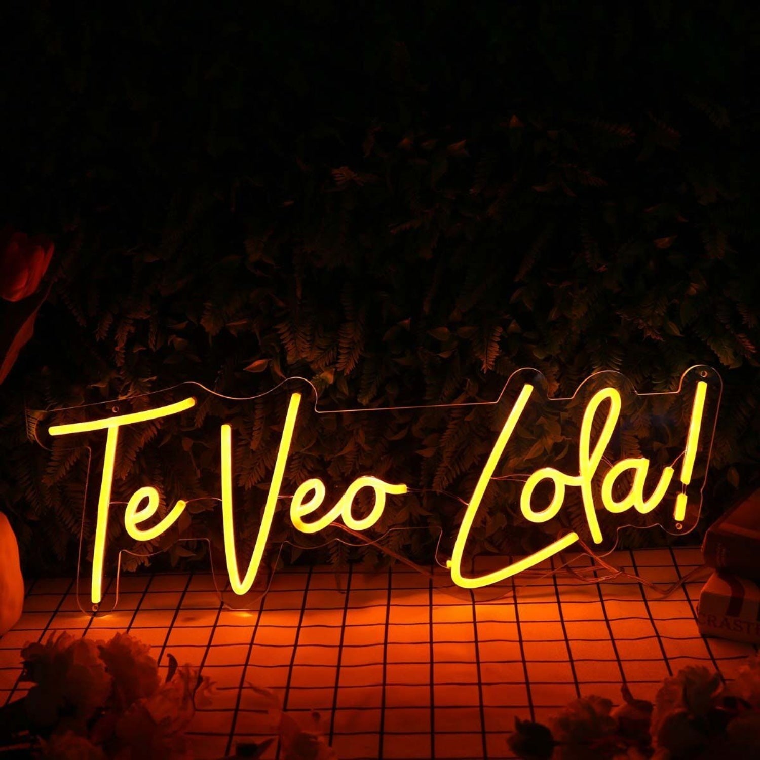 Te Veo Lola Orange Led Neon Sign - Shineneon
