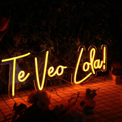 Te Veo Lola Orange Led Neon Sign - Shineneon