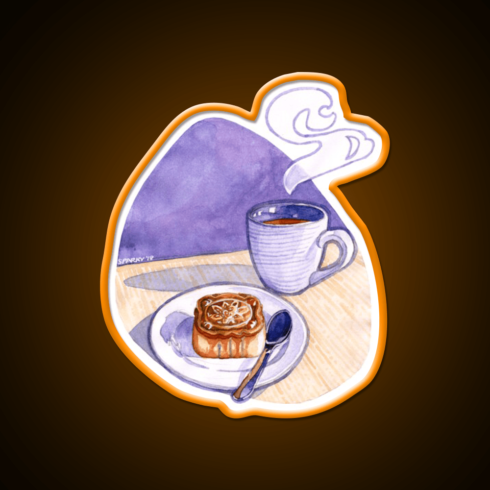 Tea And Mooncake Snack Food Led Neon Sign Rgb Color - Shineneon