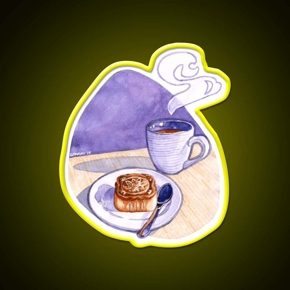 Tea And Mooncake Snack Food Led Neon Sign Rgb Color - Shineneon