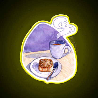 Tea And Mooncake Snack Food Led Neon Sign Rgb Color - Custom LED neon sign front view