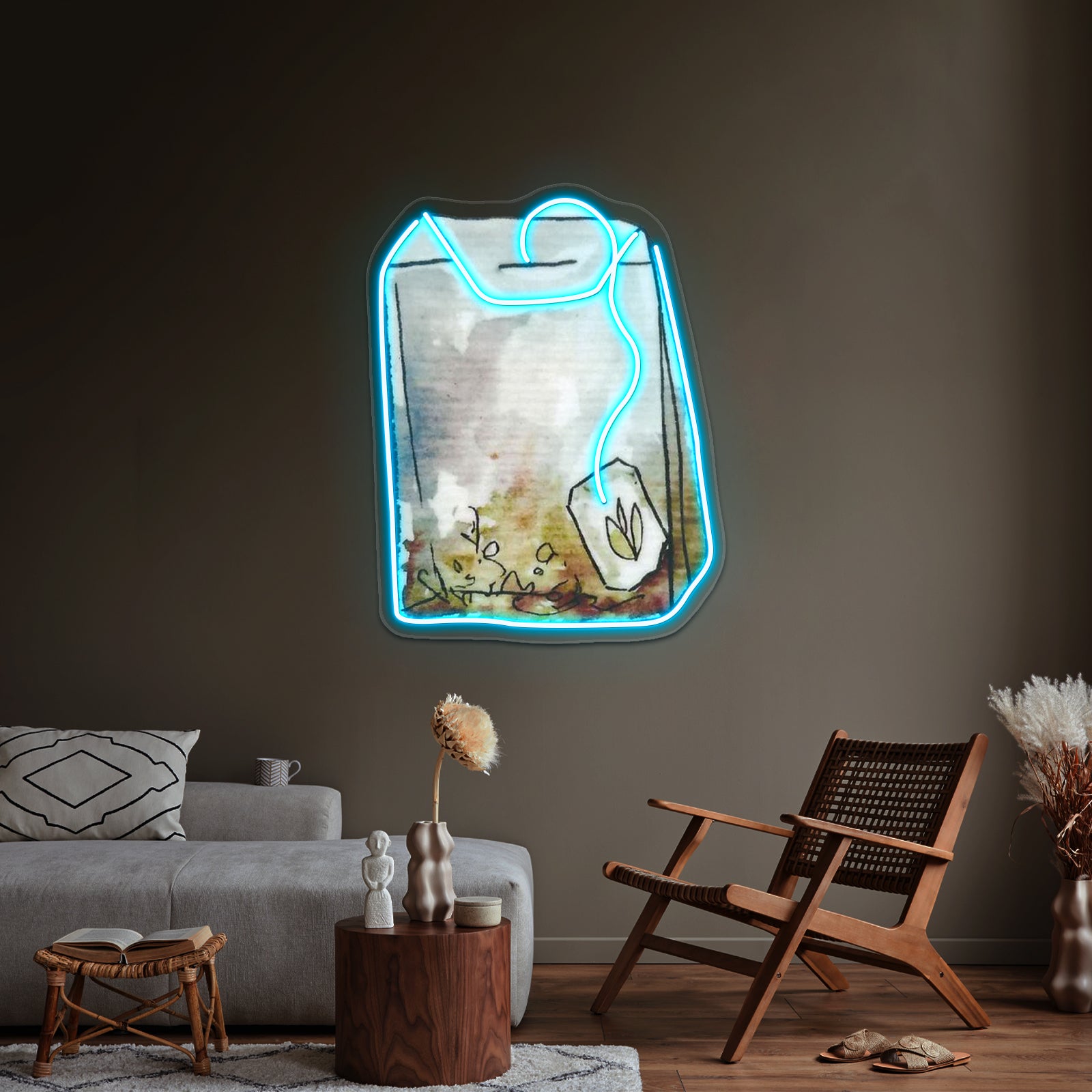 Tea Bag Neon Sign Artwork For Neon Sign Wall Art | Shineneon