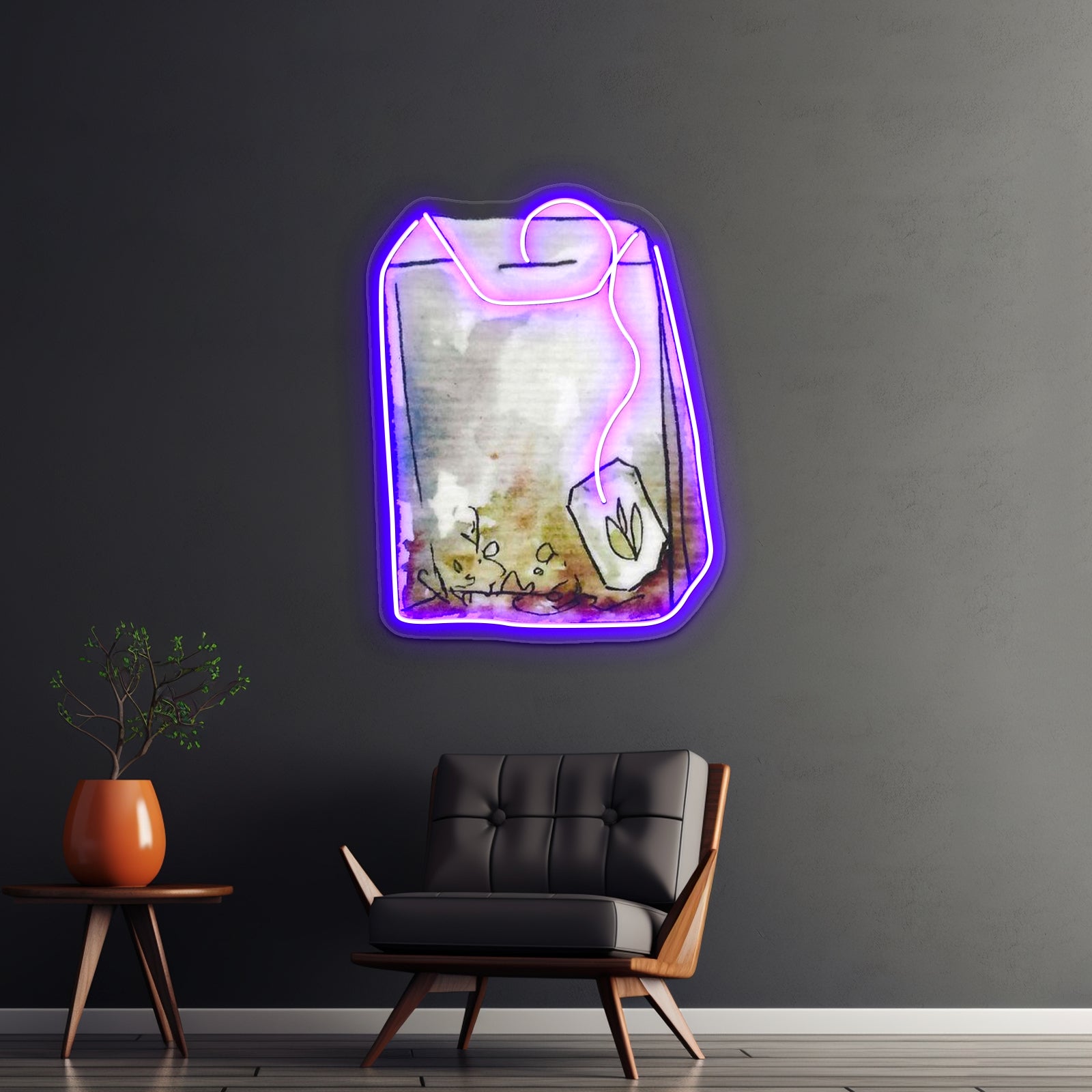 Tea Bag Neon Sign Artwork For Neon Sign Wall Art | Shineneon