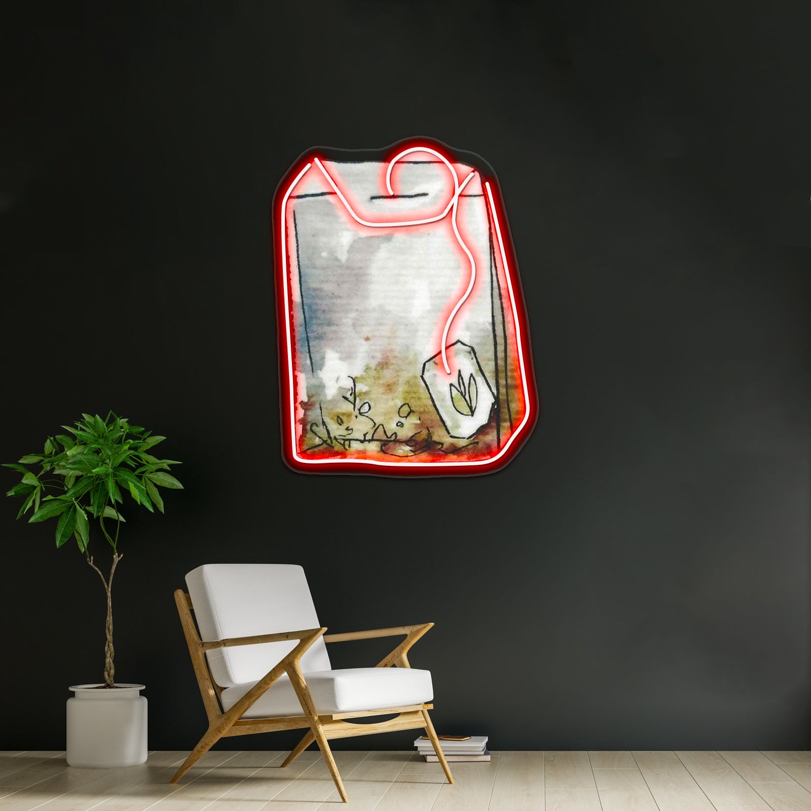 Tea Bag Neon Sign Artwork For Neon Sign Wall Art | Shineneon