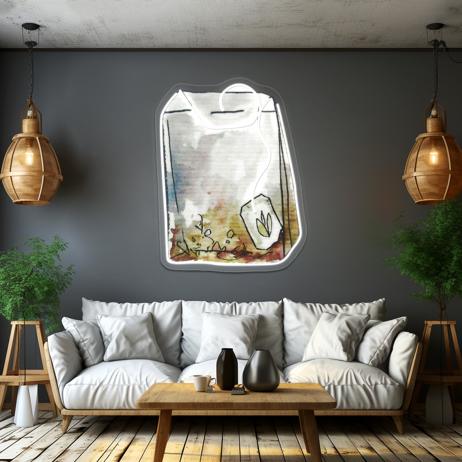 Tea Bag Neon Sign Artwork For Neon Sign Wall Art | Shineneon