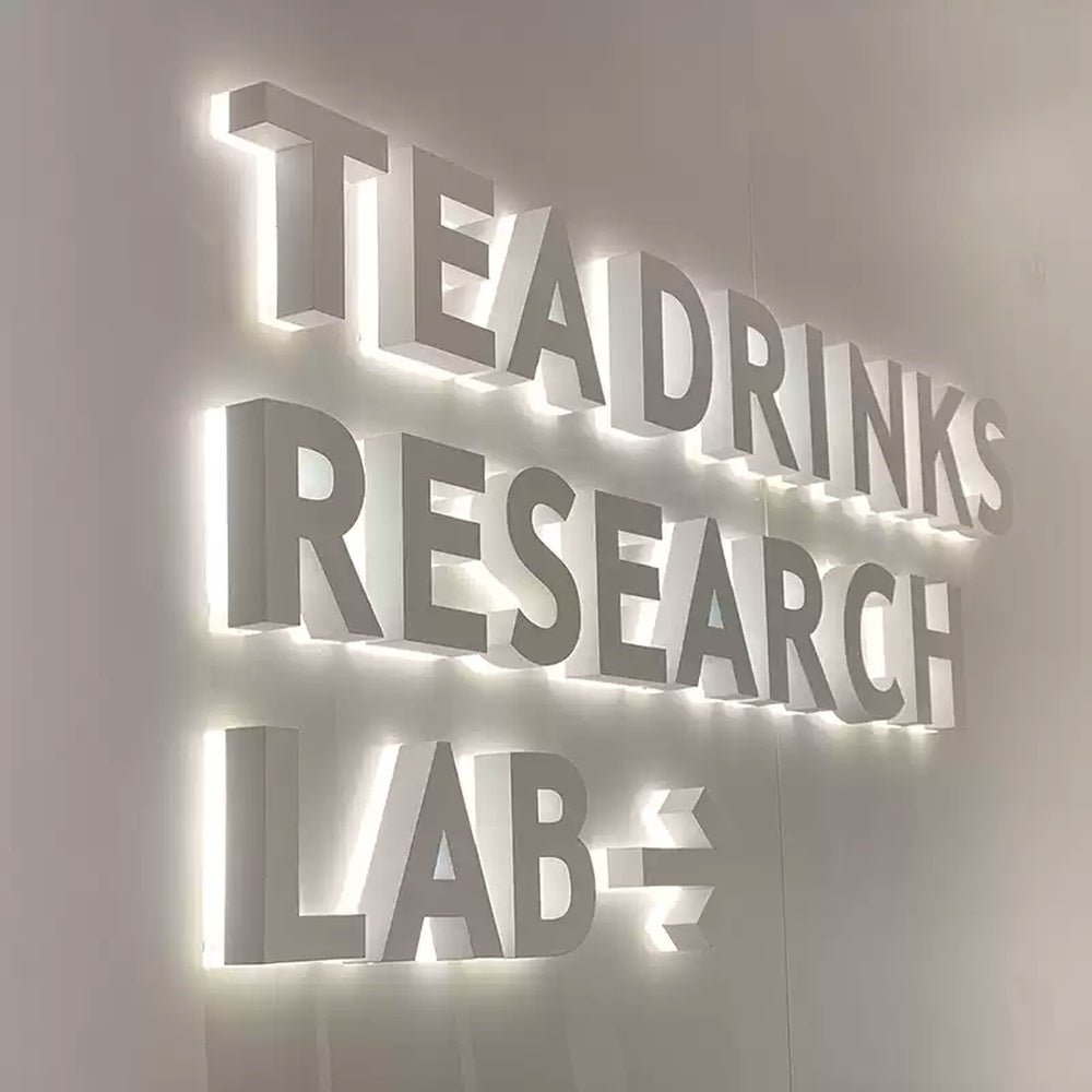 Tea Drinks Research Lab 3D Backlit Channel Letters Led Light Sign - Shineneon
