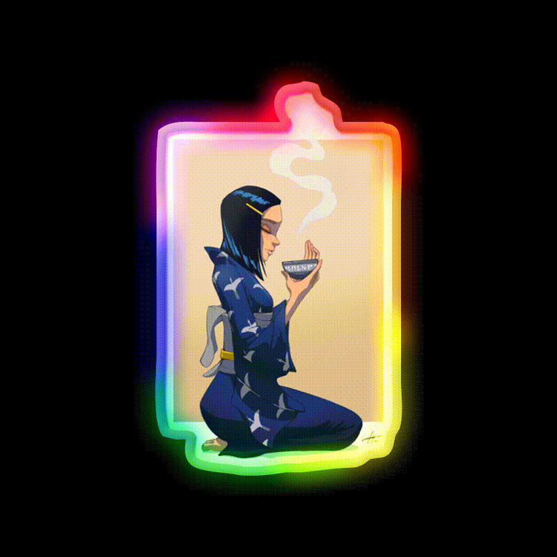 Tea Girl Led Neon Sign Chinese Food Rgb Color