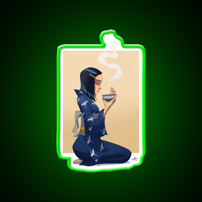 Tea Girl Led Neon Sign Chinese Food Rgb Color