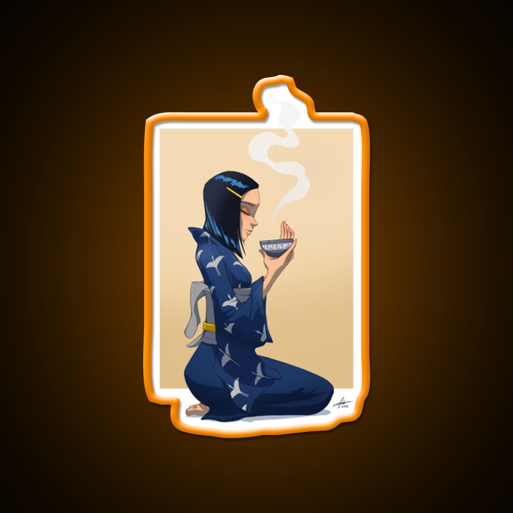 Tea Girl Led Neon Sign Chinese Food Rgb Color