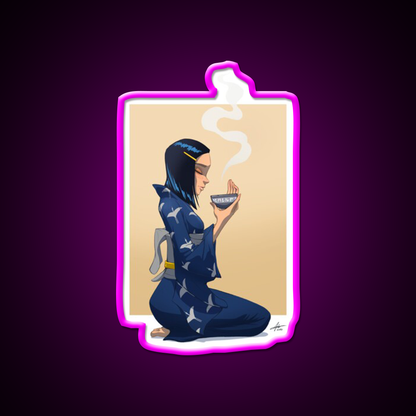 Tea Girl Led Neon Sign Chinese Food Rgb Color