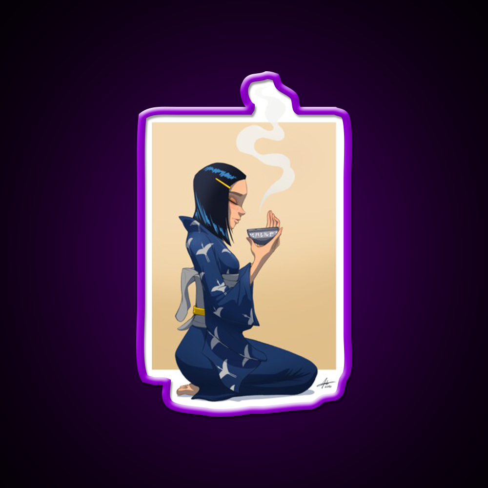 Tea Girl Led Neon Sign Chinese Food Rgb Color