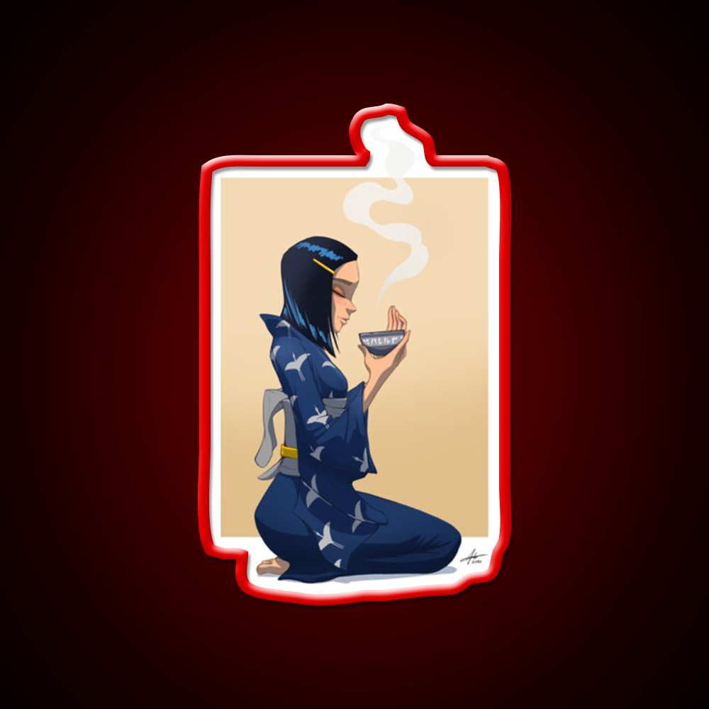 Tea Girl Led Neon Sign Chinese Food Rgb Color