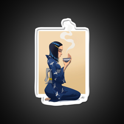 Tea Girl Led Neon Sign Chinese Food Rgb Color