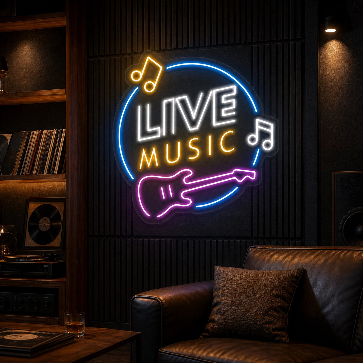 Tea Music Fake Eat One Est LED Neon Sign Garage Man Cave Neon Sign high-converting product image