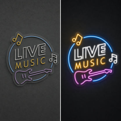 Tea Music Fake Eat One Est LED Neon Sign Garage Man Cave Neon Sign day and night comparison