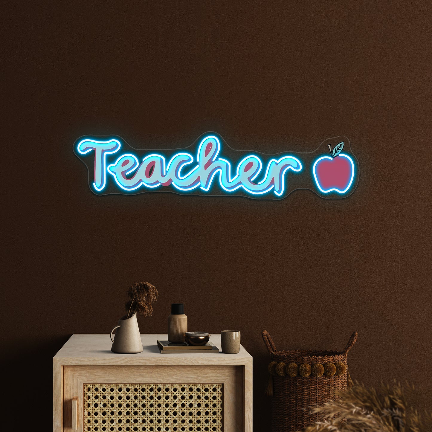 Teacher Cursive Neon Sign Artwork For Home Decor