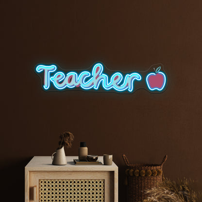 Teacher Cursive Neon Sign Artwork For Home Decor