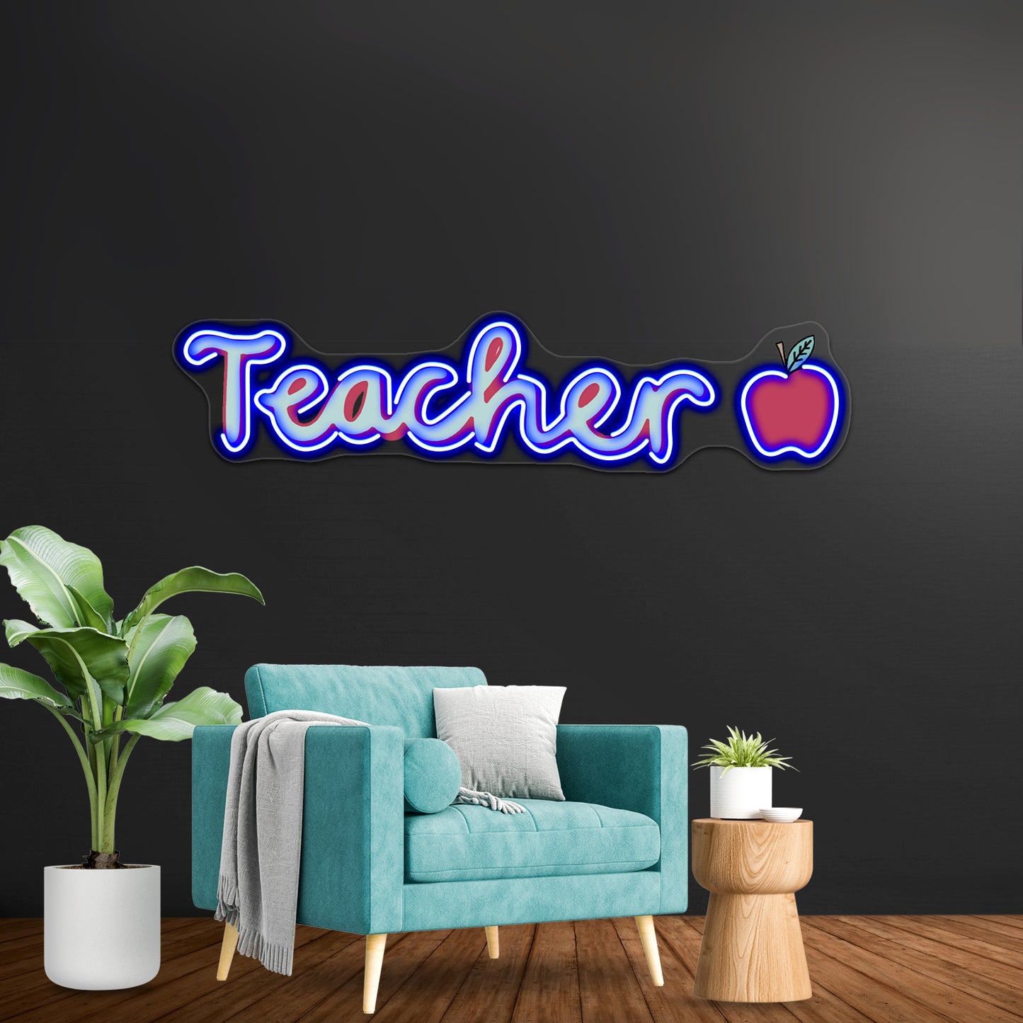 Teacher Cursive Neon Sign Artwork For Home Decor