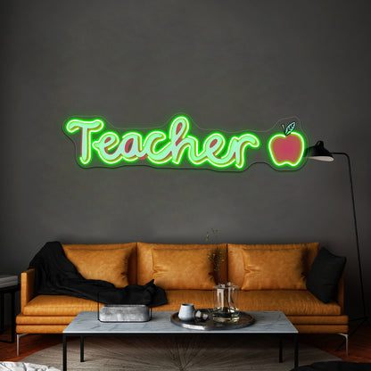 Teacher Cursive Neon Sign Artwork For Home Decor