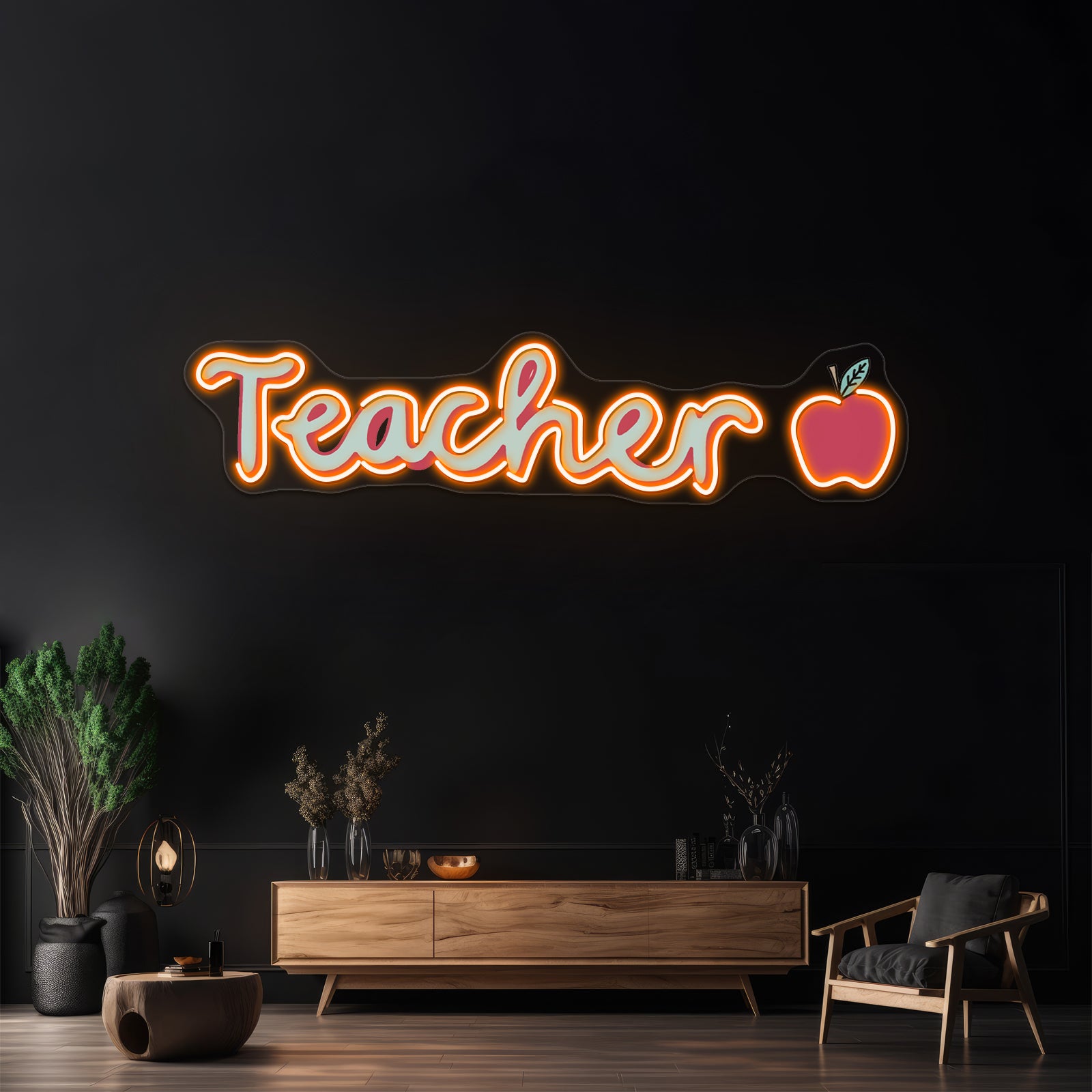 Teacher Cursive Neon Sign Artwork For Home Decor | Shineneon