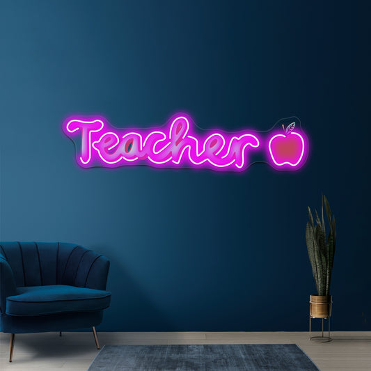 Teacher Cursive Neon Sign Artwork For Home Decor