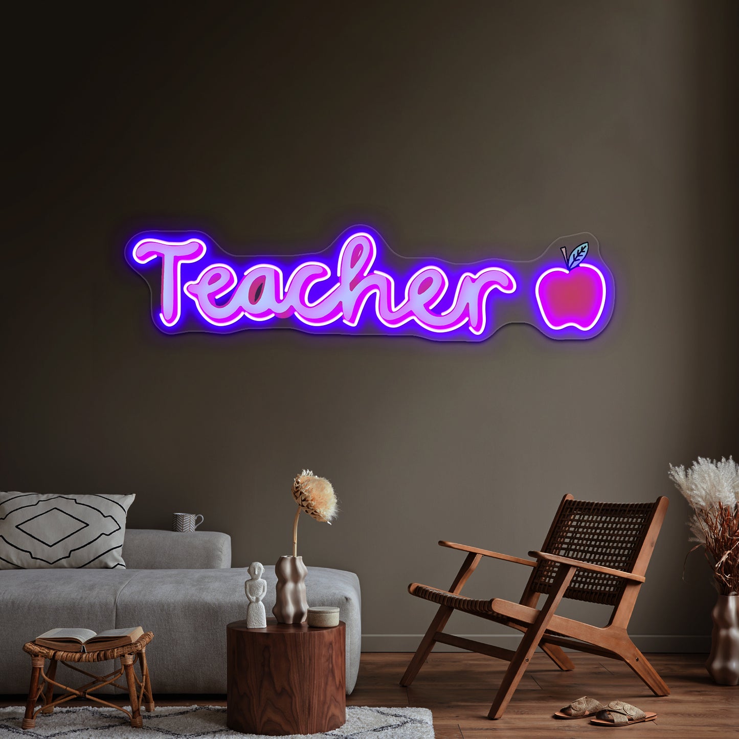 Teacher Cursive Neon Sign Artwork For Home Decor