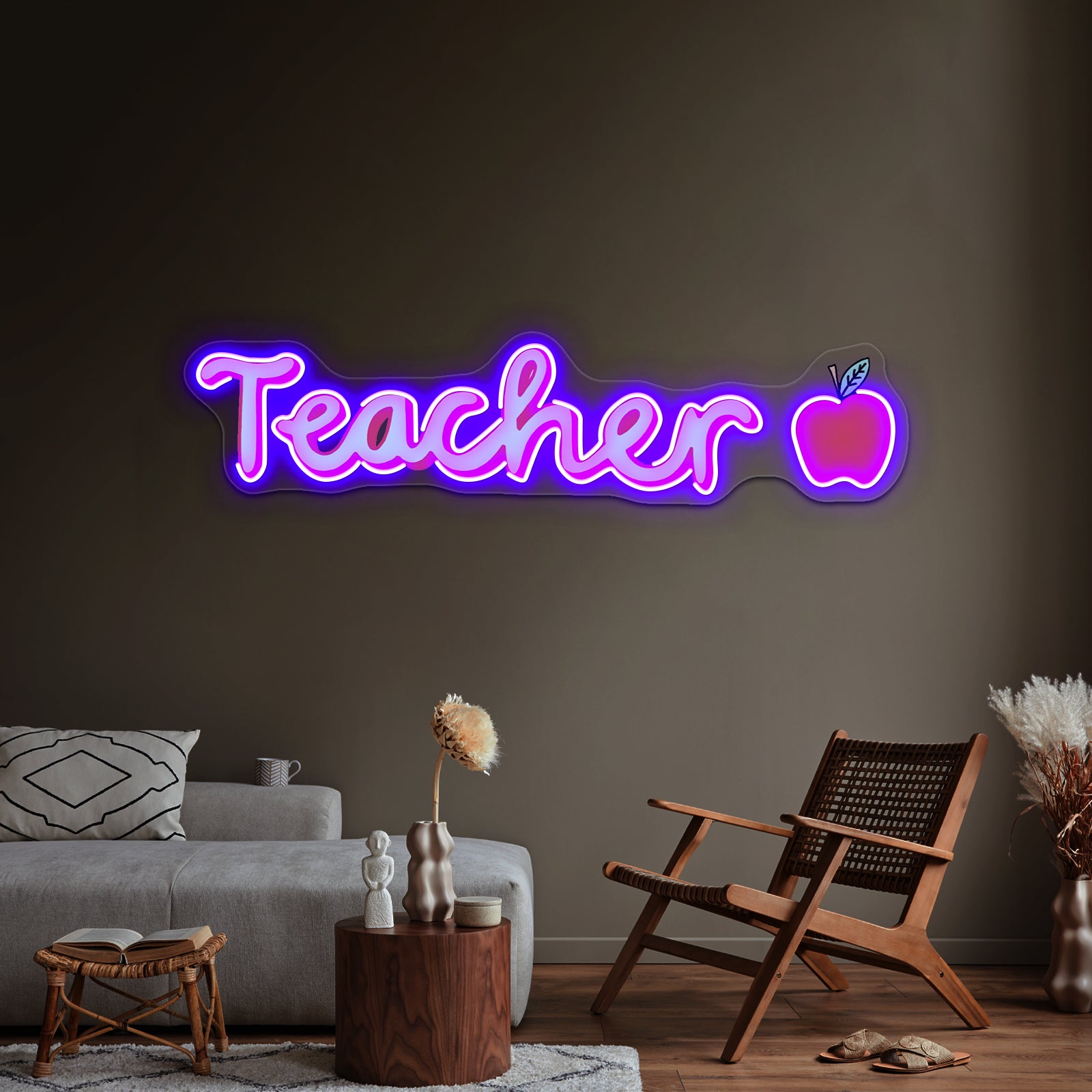 Teacher Cursive Neon Sign Artwork For Home Decor | Shineneon