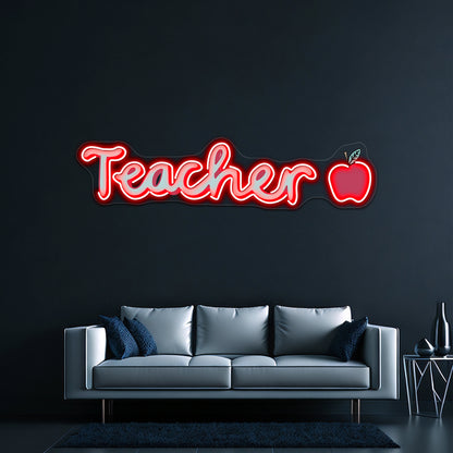 Teacher Cursive Neon Sign Artwork For Home Decor