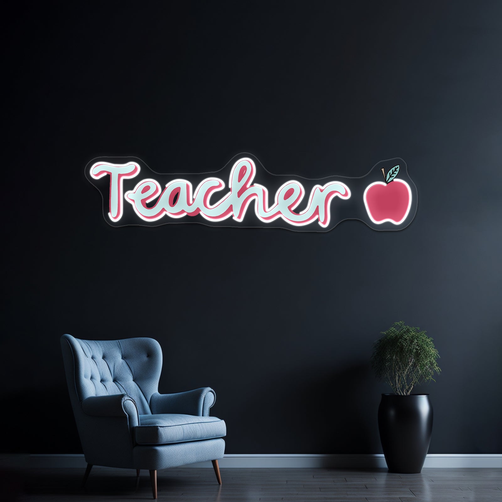 Teacher Cursive Neon Sign Artwork For Home Decor | Shineneon