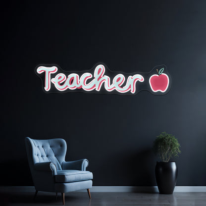 Teacher Cursive Neon Sign Artwork For Home Decor