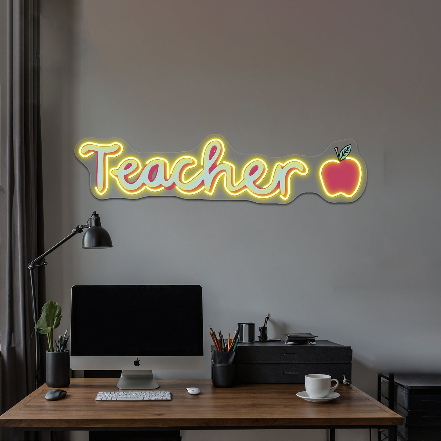 Teacher Cursive Neon Sign Artwork For Home Decor