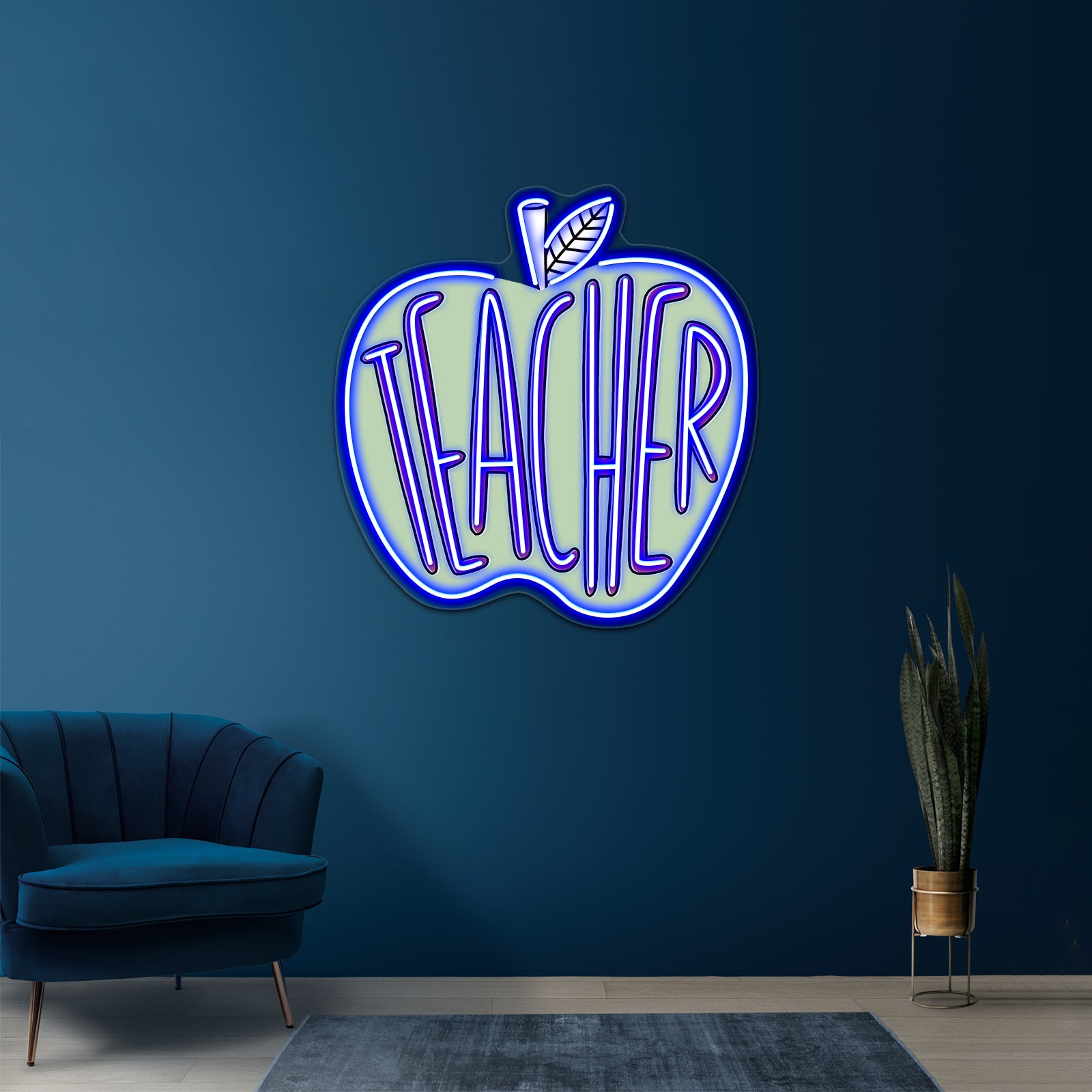 Teacher Green Apple Neon Sign Artwork For Personalized Neon Signs | Shineneon