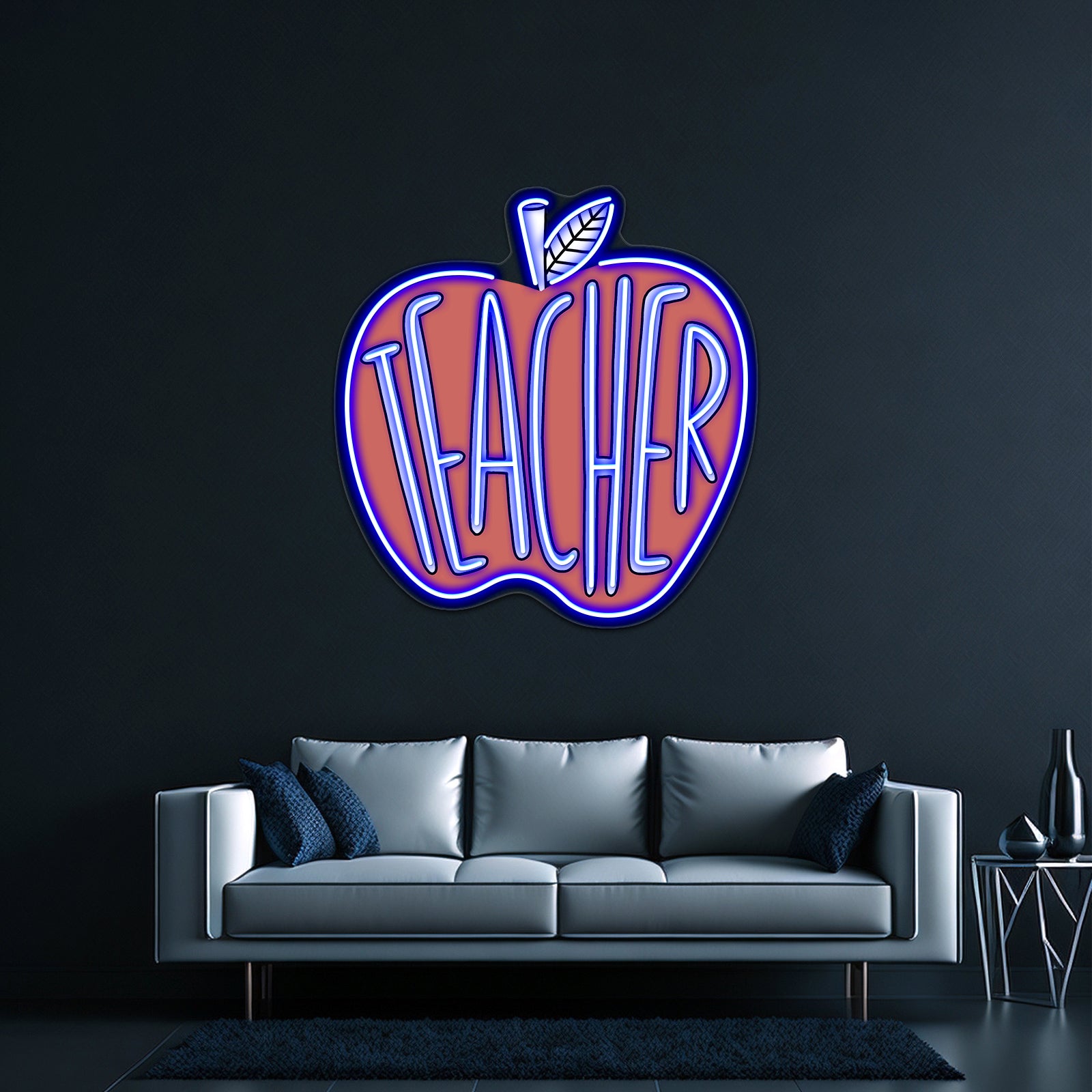 Teacher Red Apple Neon Sign Artwork For Led Signs For Room | Shineneon