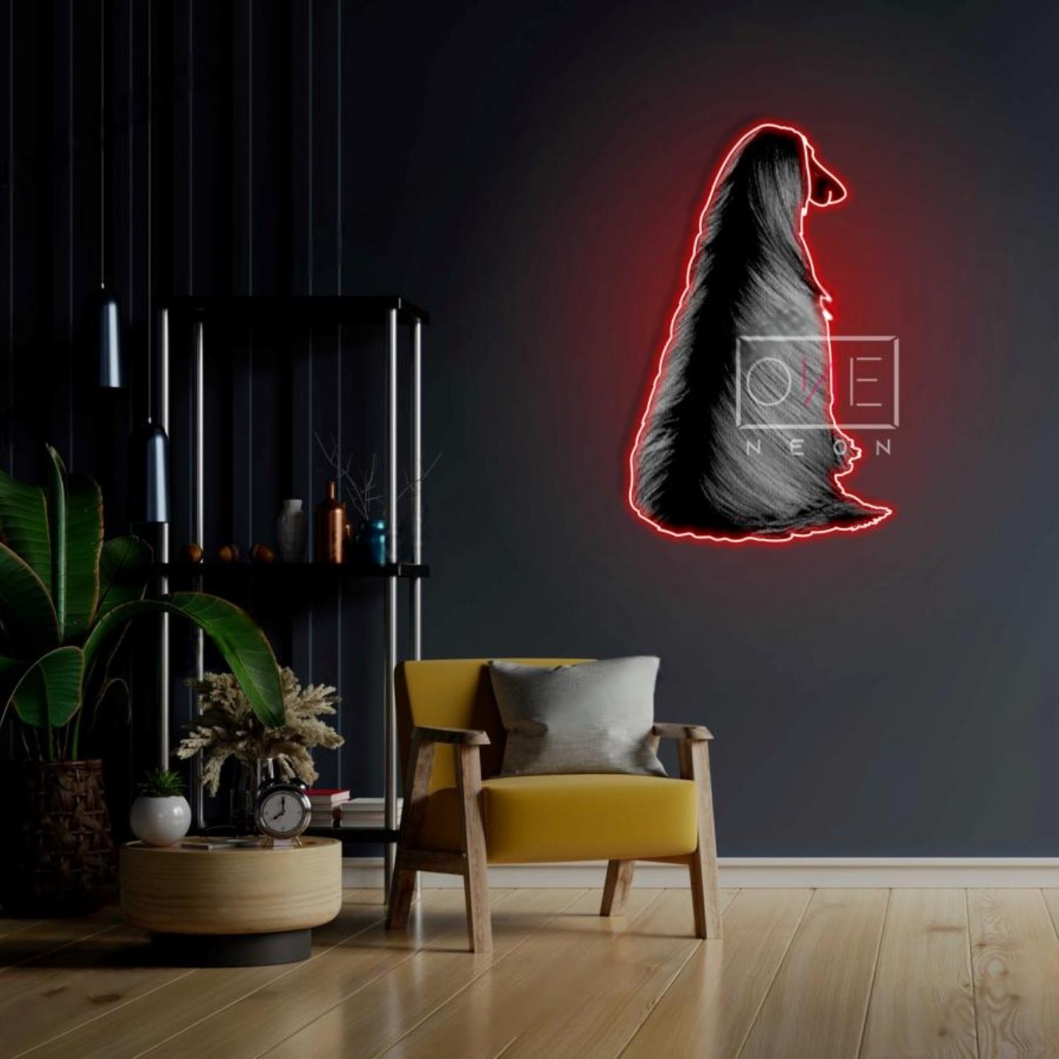 Teal Blue Afghan Hound Led Neon Sign Indoor Wall Art Decor | Shineneon