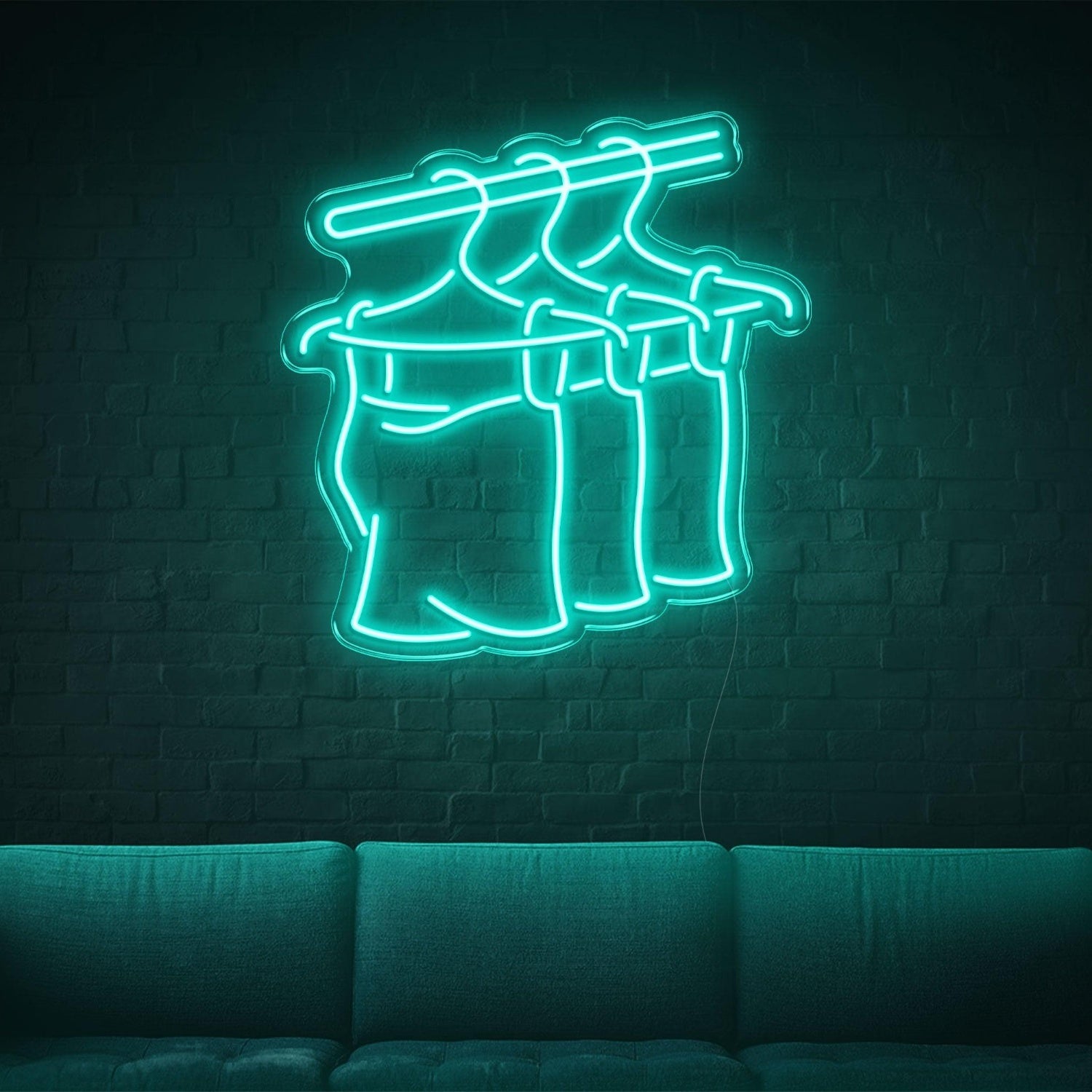 Teal Blue Hanging Pants Led Neon Sign For Fashion Store Decor | Shineneon