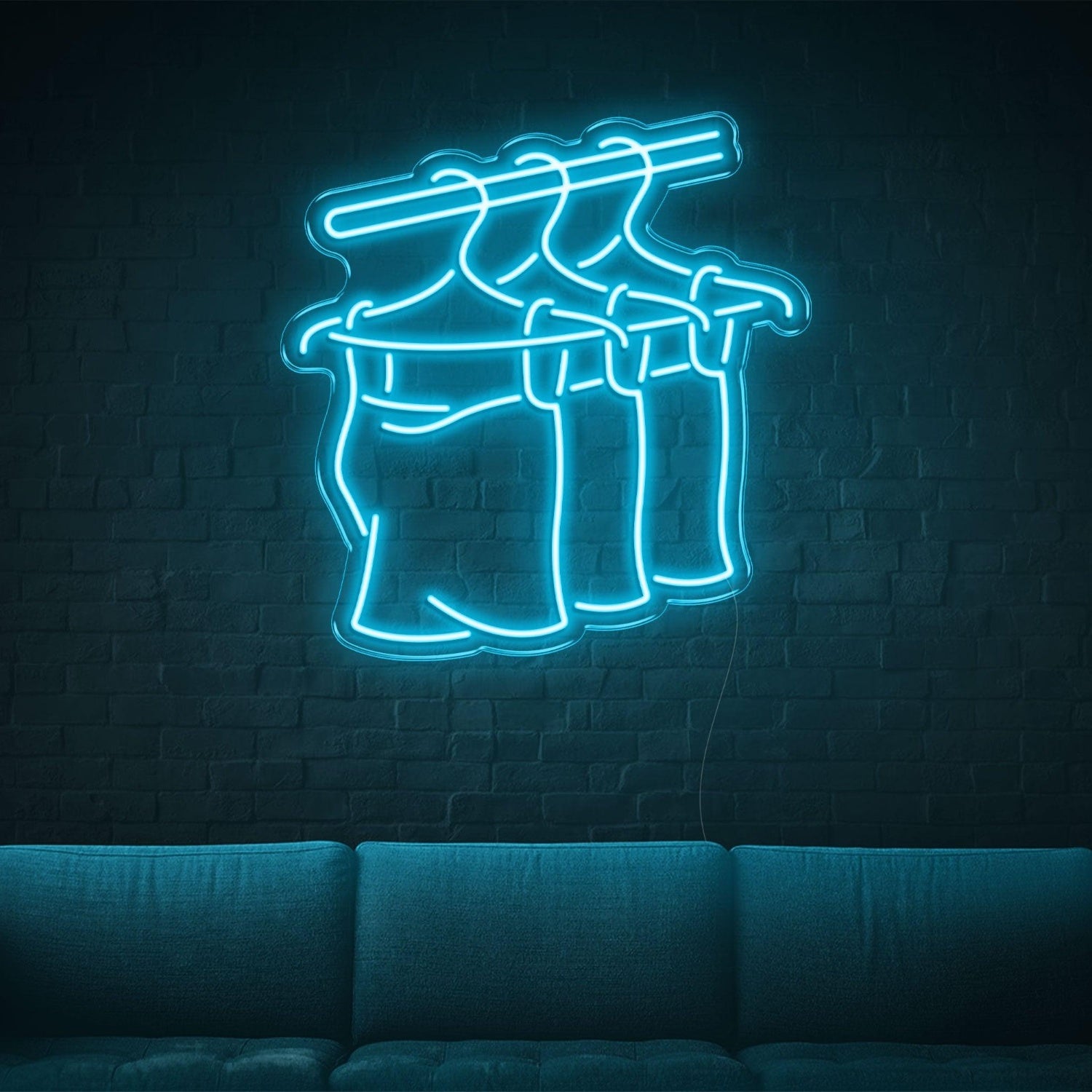 Teal Blue Hanging Pants Led Neon Sign For Fashion Store Decor | Shineneon