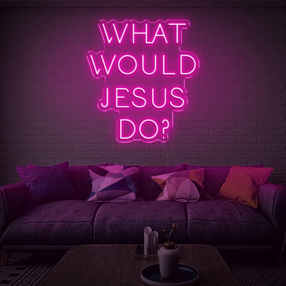 Teal Blue What Would Jesus Do Led Neon Sign For Modern Home Decor | Shineneon