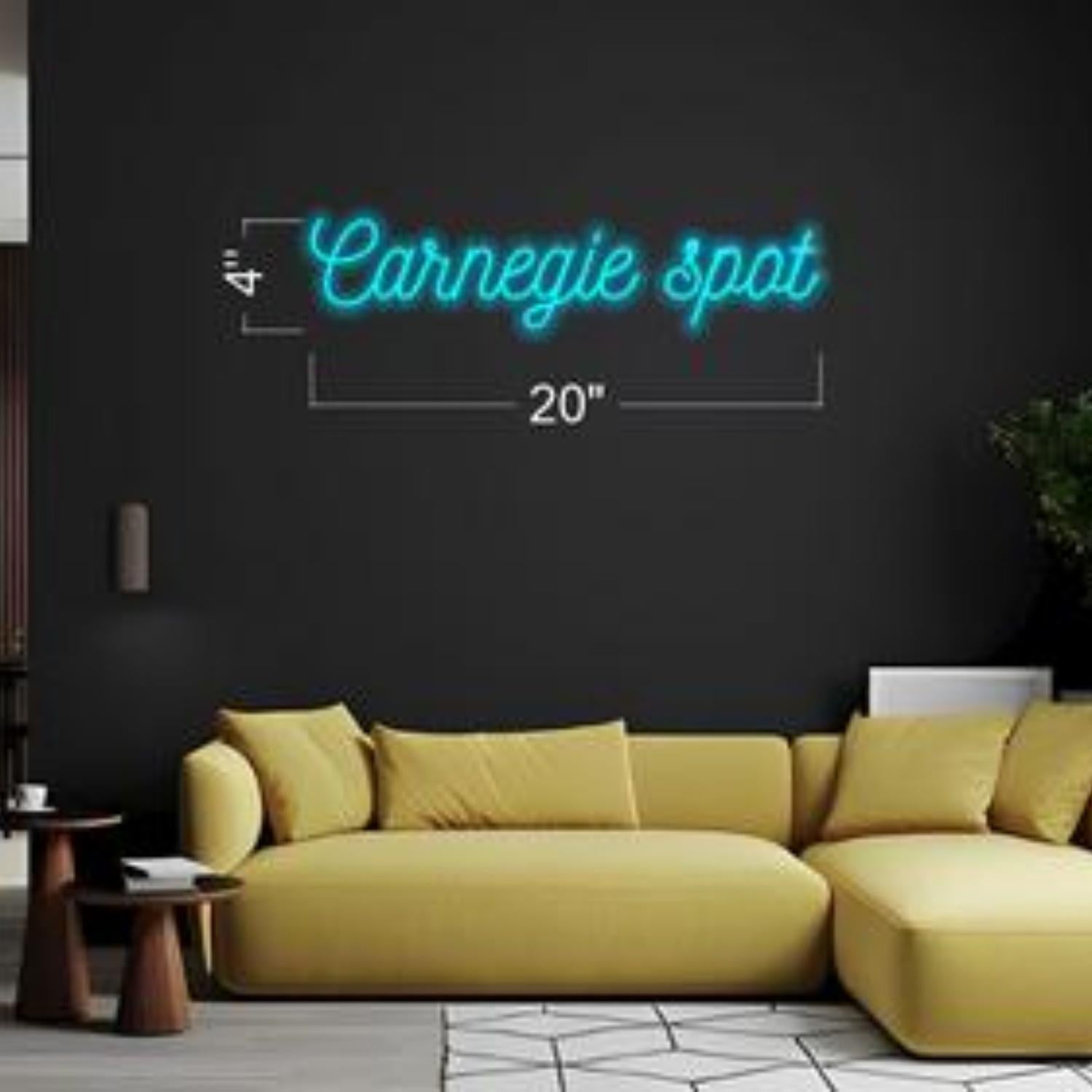 Teal Carnegie Spot Led Neon Sign For Living Room Decor | Shineneon