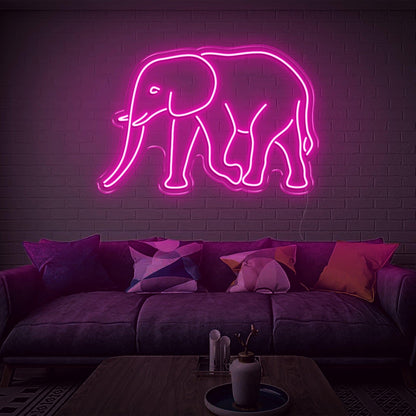 Teal Elephant Led Neon Sign For Living Room Wall Art | Shineneon