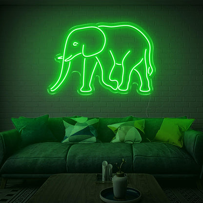 Teal Elephant Led Neon Sign For Living Room Wall Art | Shineneon