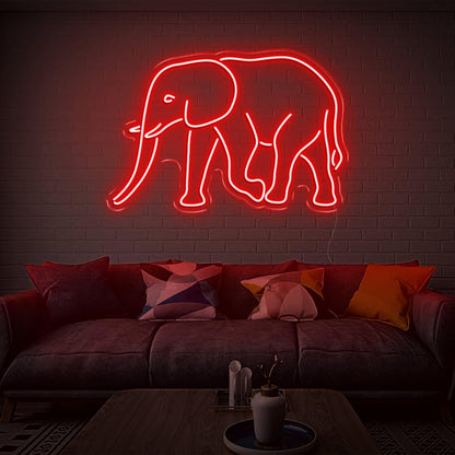 Teal Elephant Led Neon Sign For Living Room Wall Art | Shineneon