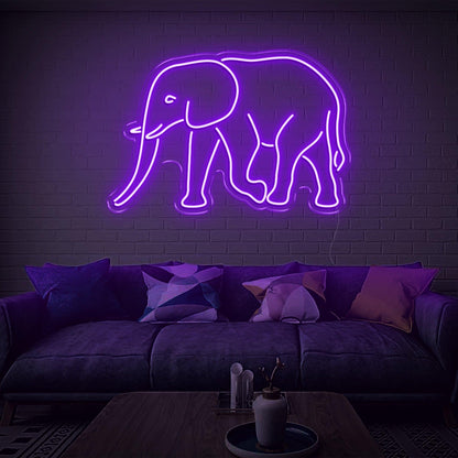 Teal Elephant Led Neon Sign For Living Room Wall Art | Shineneon