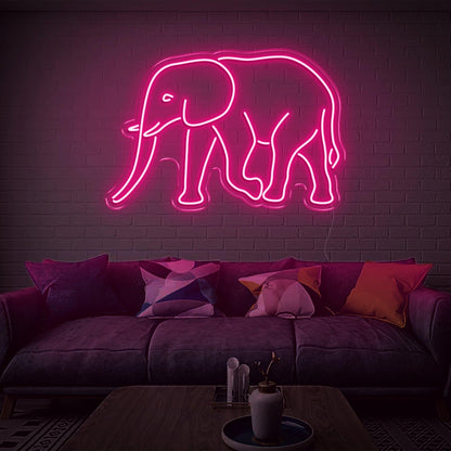 Teal Elephant Led Neon Sign For Living Room Wall Art | Shineneon