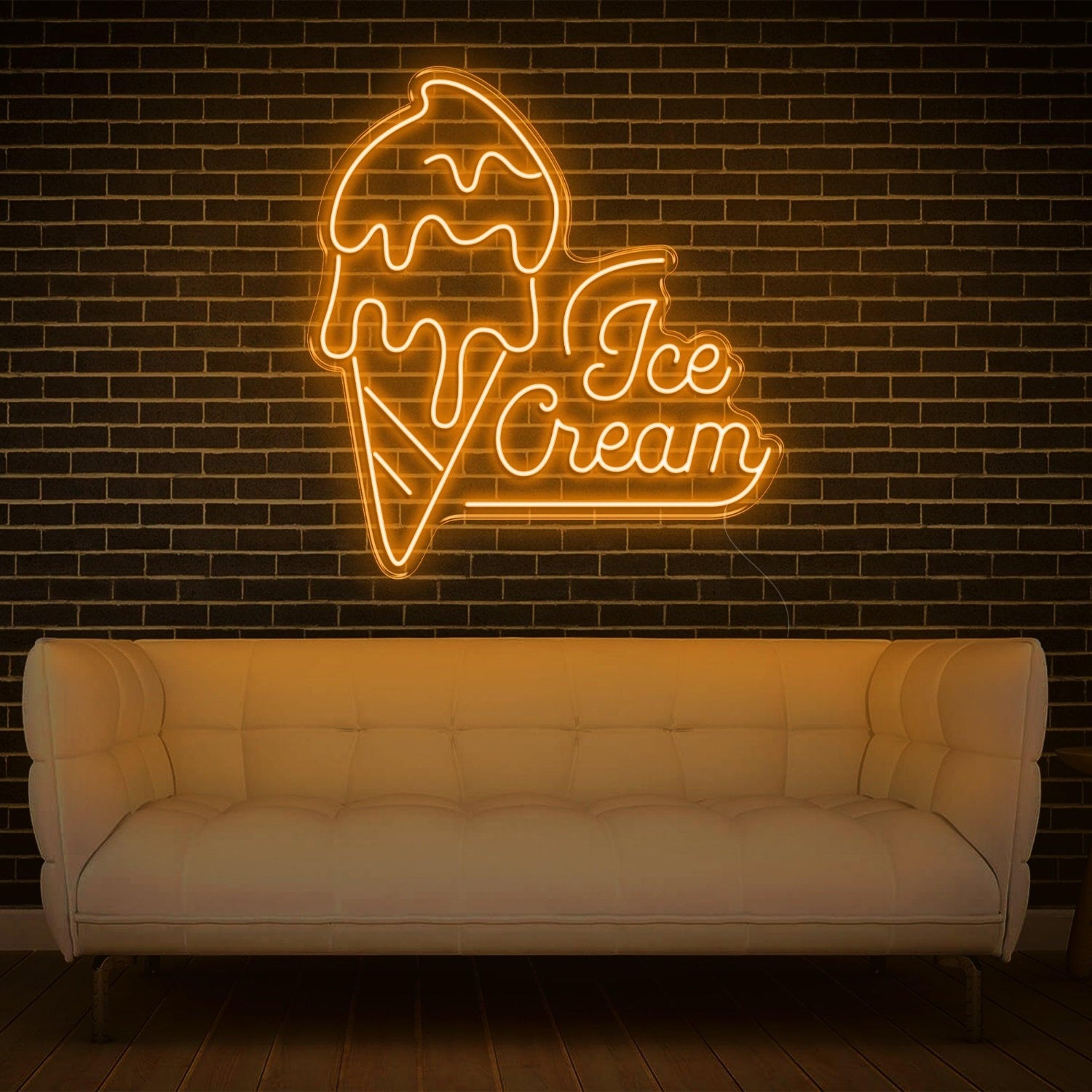 Teal Ice Cream Artwork Led Neon Sign For Cafe Home Decor | Shineneon