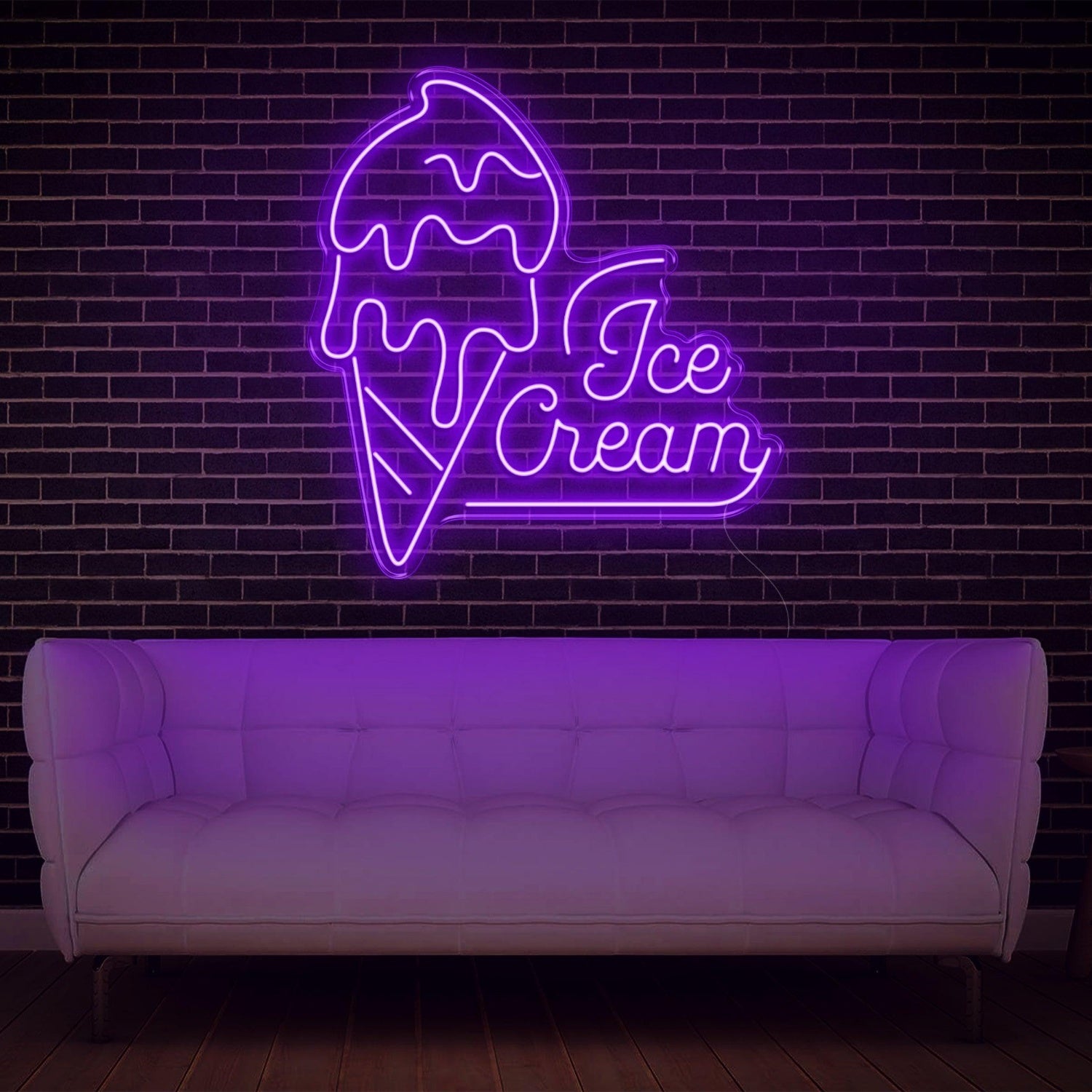 Teal Ice Cream Artwork Led Neon Sign For Cafe Home Decor | Shineneon